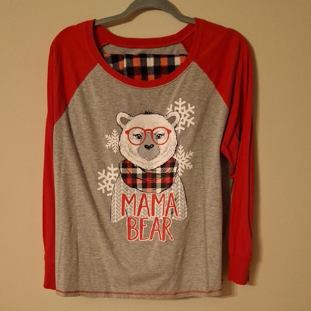 Red and Gray Mama Bear Long Sleeve Shirt